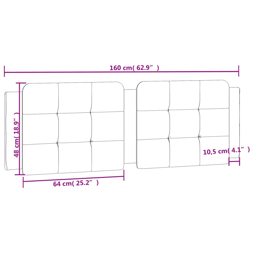 vidaXL Cabecero de cama acolchado cuero sintético blanco 160 cm