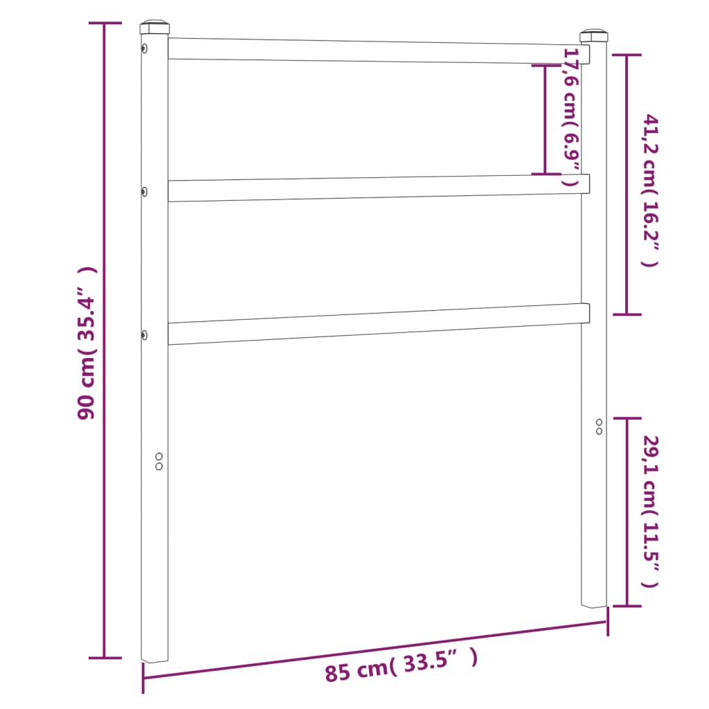 vidaXL Cabecero de metal negro 80 cm