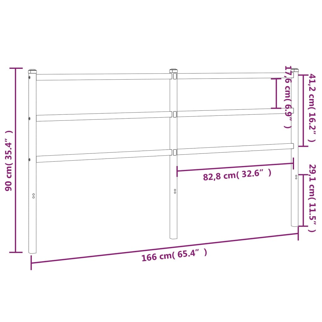 vidaXL Cabecero de metal negro 160 cm