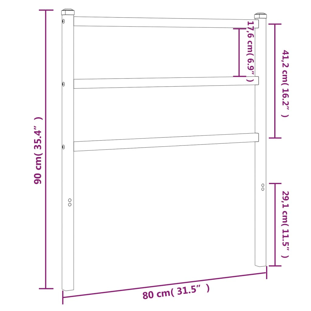 vidaXL Cabecero de metal blanco 75 cm