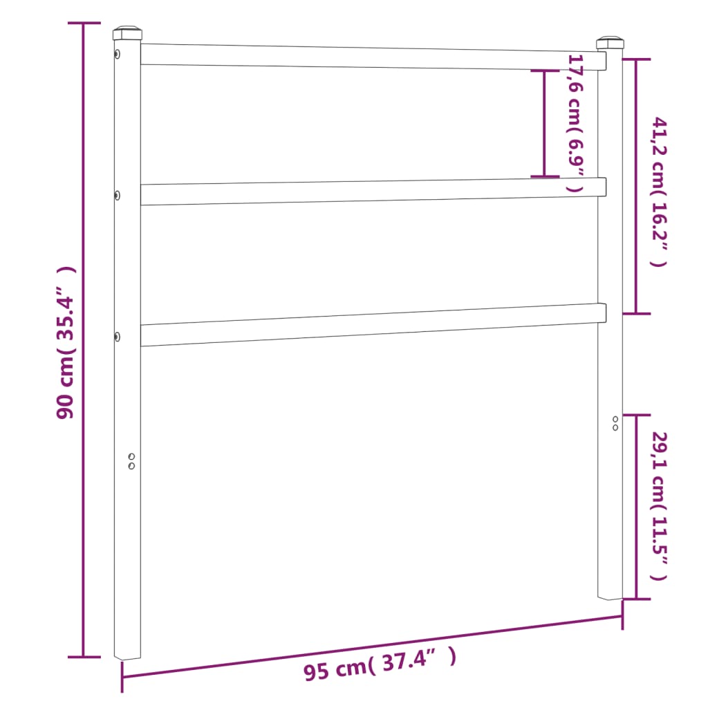 vidaXL Cabecero de metal blanco 90 cm