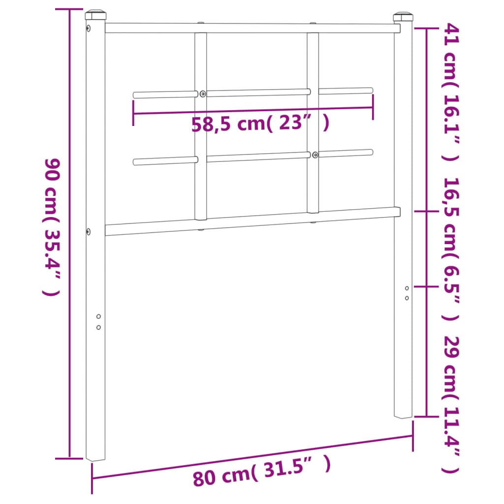 vidaXL Cabecero de metal blanco 75 cm