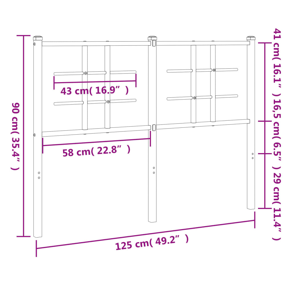 vidaXL Cabecero de metal blanco 120 cm