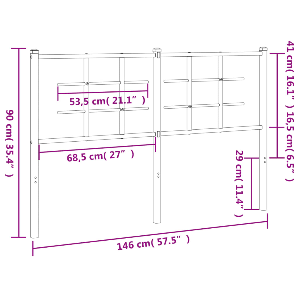 vidaXL Cabecero de metal blanco 140 cm