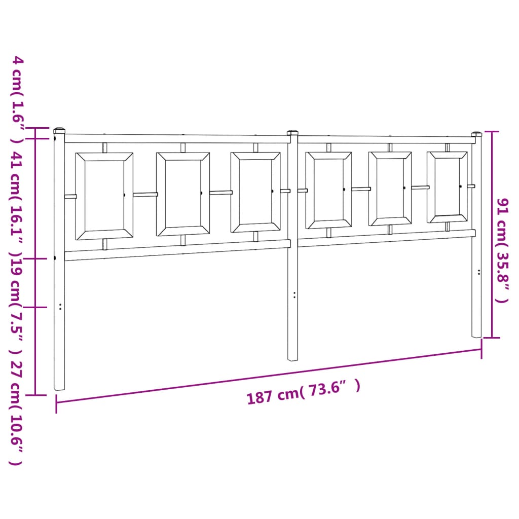 vidaXL Cabecero de metal blanco 180 cm