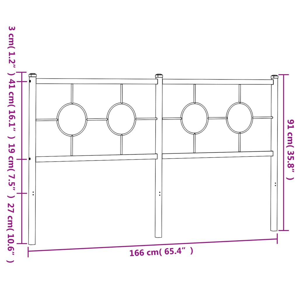 vidaXL Cabecero de metal negro 160 cm