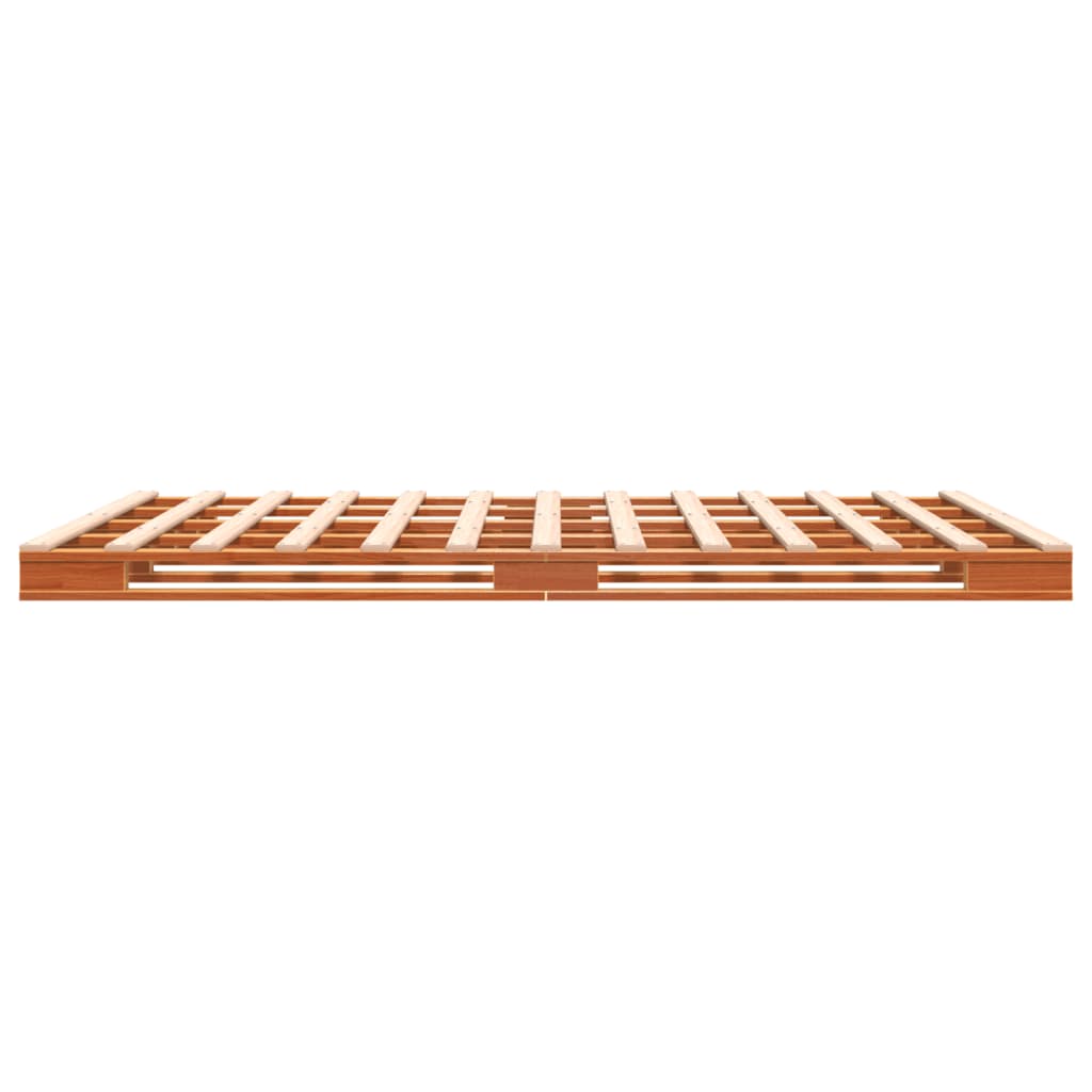 vidaXL Cama de palets madera maciza de pino marrón cera 140x200 cm