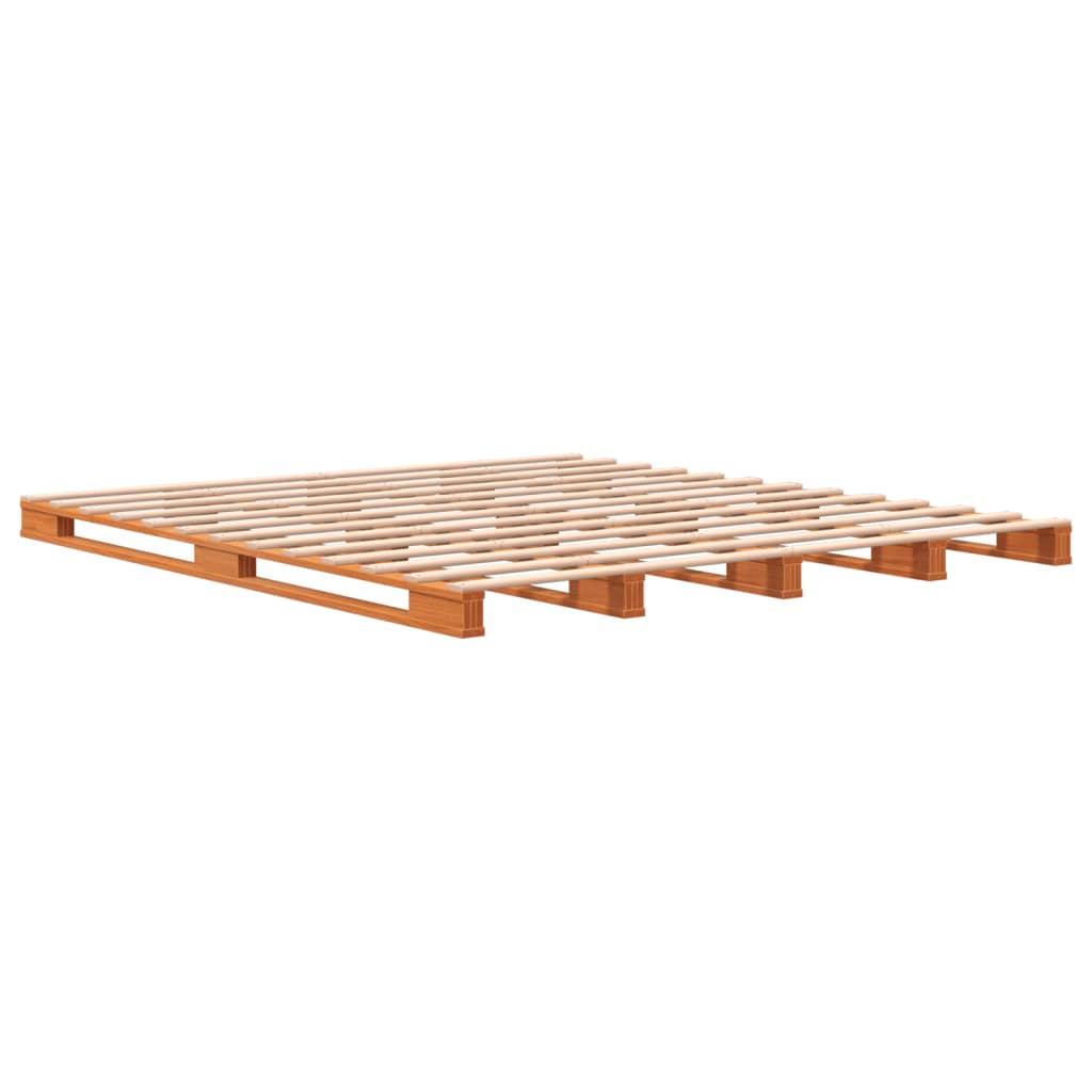 vidaXL Cama de palets madera maciza de pino marrón cera 180x200 cm