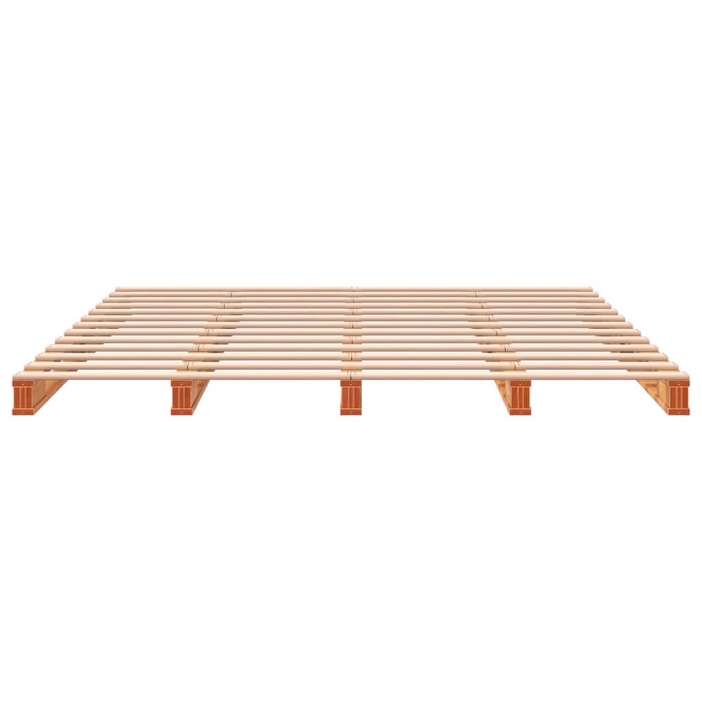 vidaXL Cama de palets madera maciza de pino marrón cera 180x200 cm