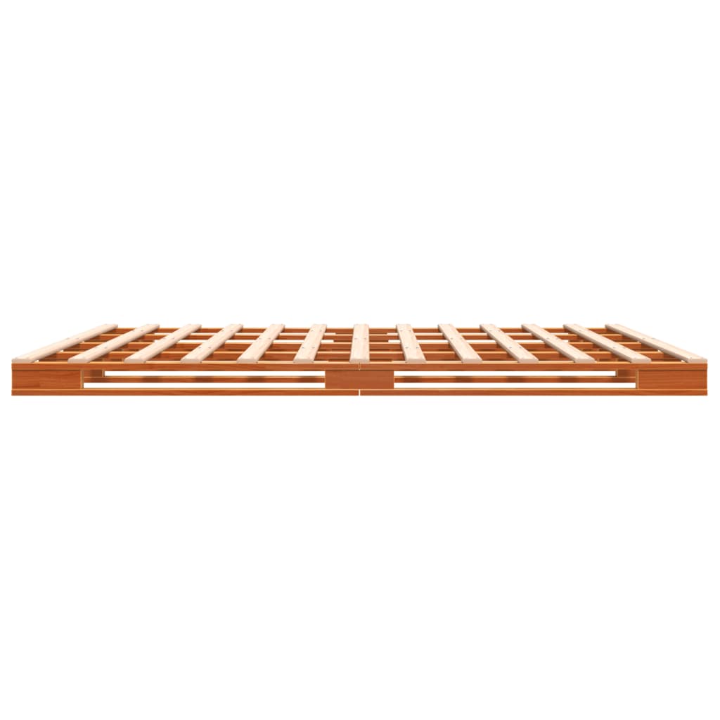 vidaXL Cama de palets madera maciza de pino marrón cera 180x200 cm