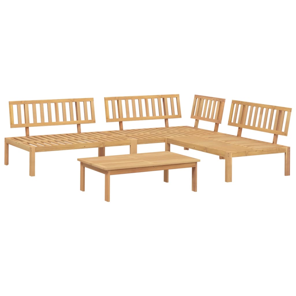 vidaXL Set de sofás de palets de jardín 4 pzas madera maciza de acacia