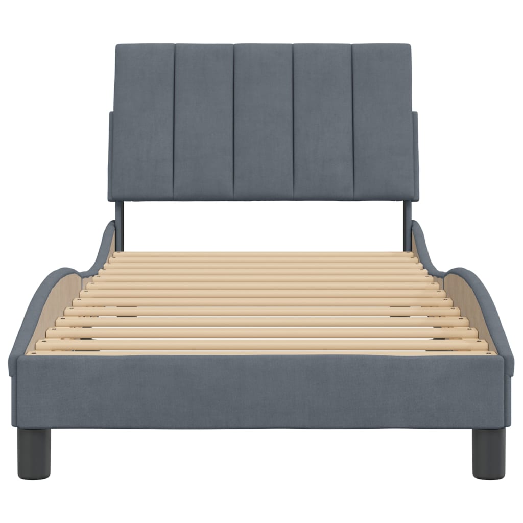 vidaXL Estructura de cama sin colchón terciopelo gris oscuro 80x200 cm