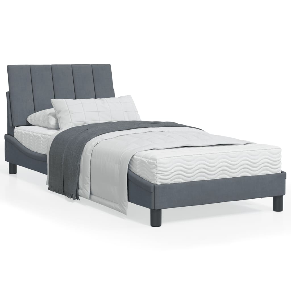 vidaXL Estructura de cama sin colchón terciopelo gris oscuro 80x200 cm