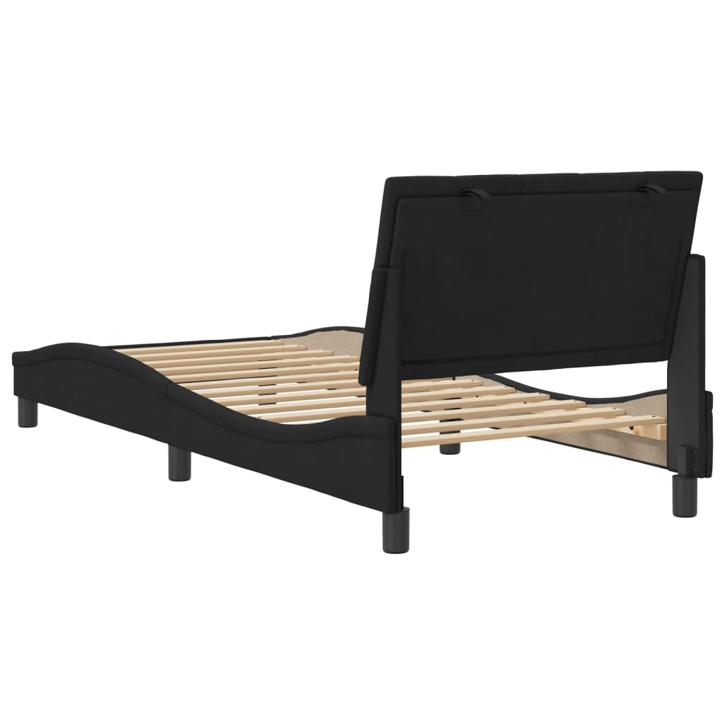 vidaXL Estructura de cama sin colchón terciopelo negro 90x190 cm