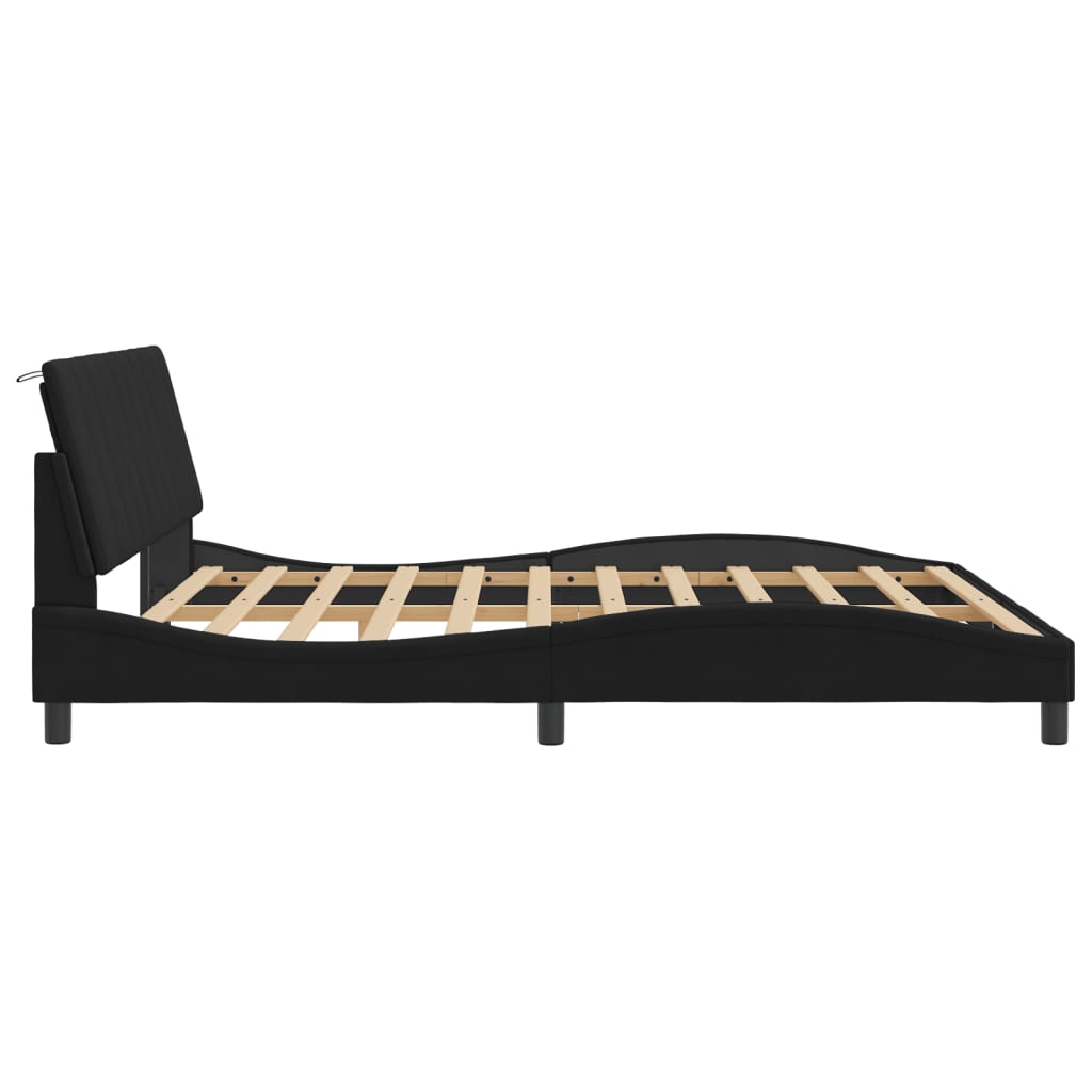 vidaXL Estructura de cama sin colchón terciopelo negro 180x200 cm