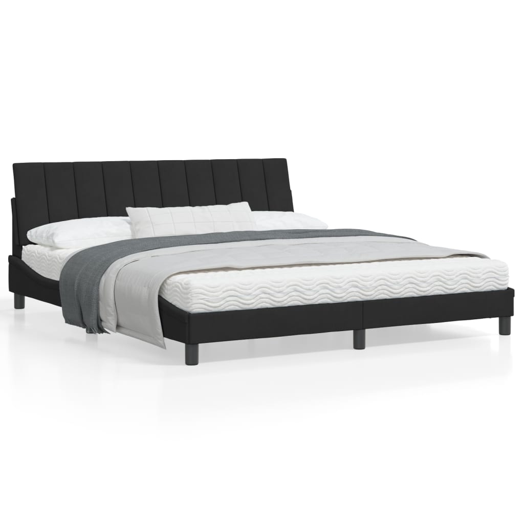 vidaXL Estructura de cama sin colchón terciopelo negro 180x200 cm