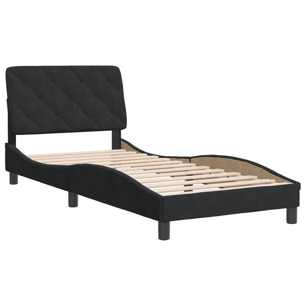 vidaXL Estructura de cama sin colchón terciopelo negro 80x200 cm