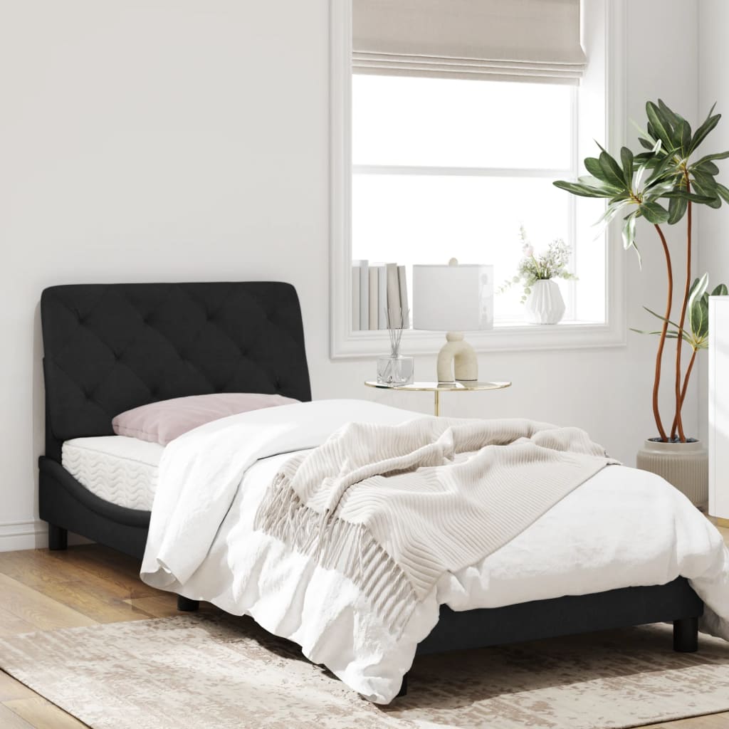 vidaXL Estructura de cama sin colchón terciopelo negro 80x200 cm