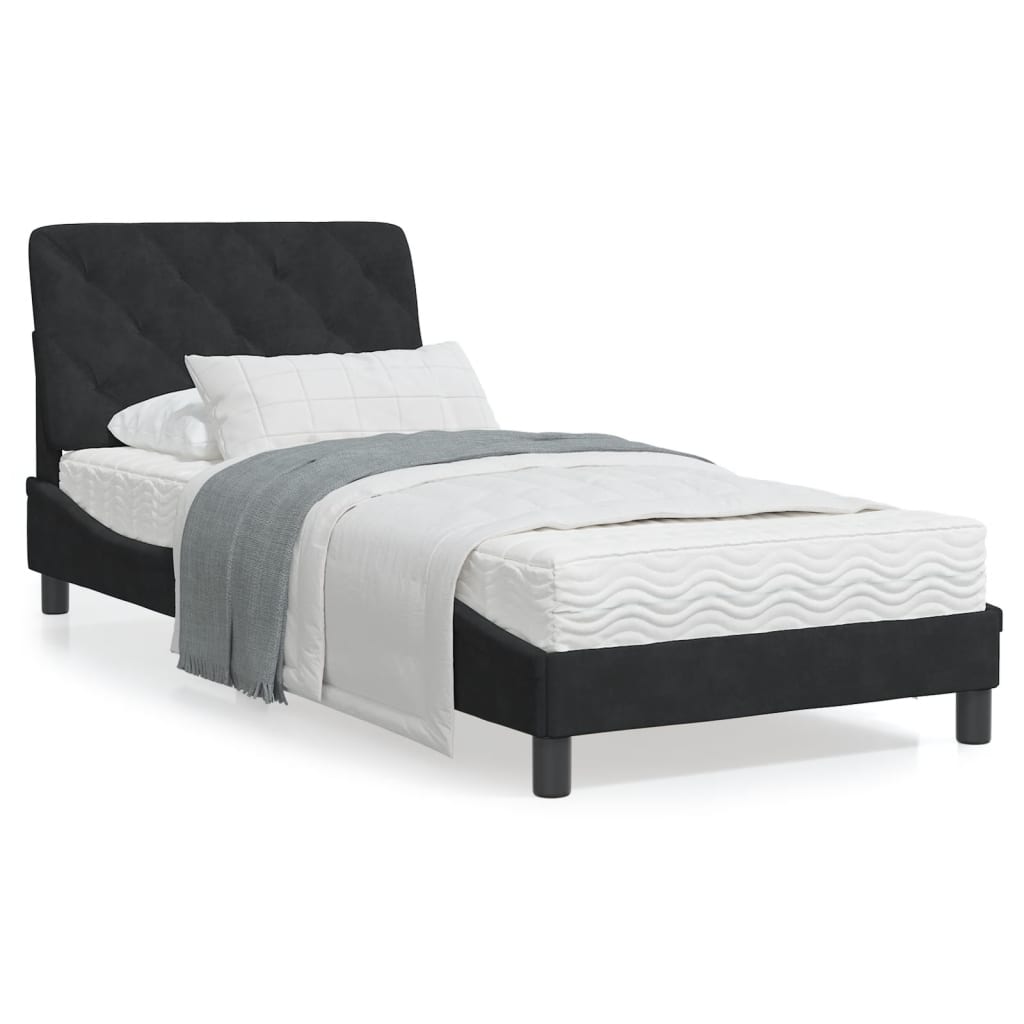 vidaXL Estructura de cama sin colchón terciopelo negro 80x200 cm