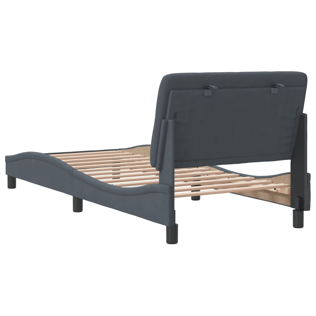 vidaXL Estructura de cama sin colchón terciopelo gris oscuro 90x190 cm