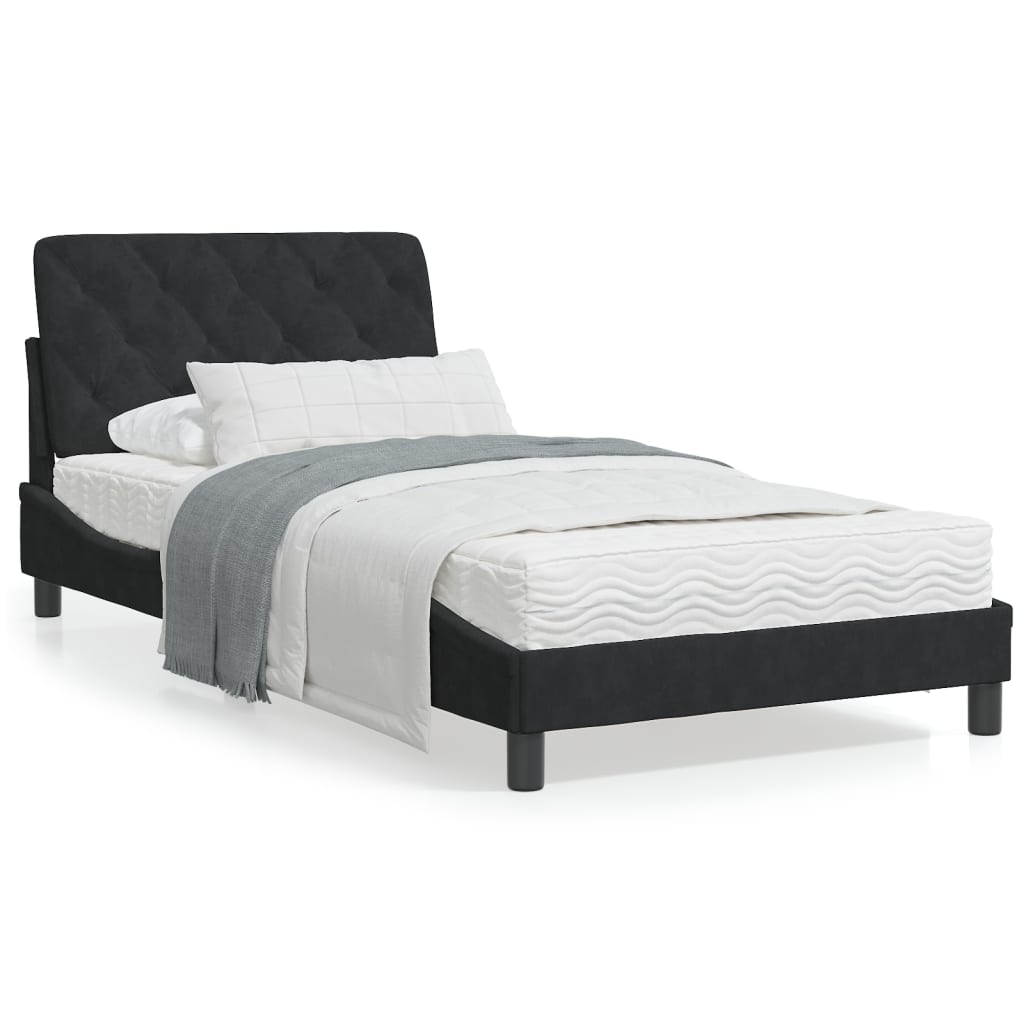 vidaXL Estructura de cama sin colchón terciopelo negro 100x200 cm