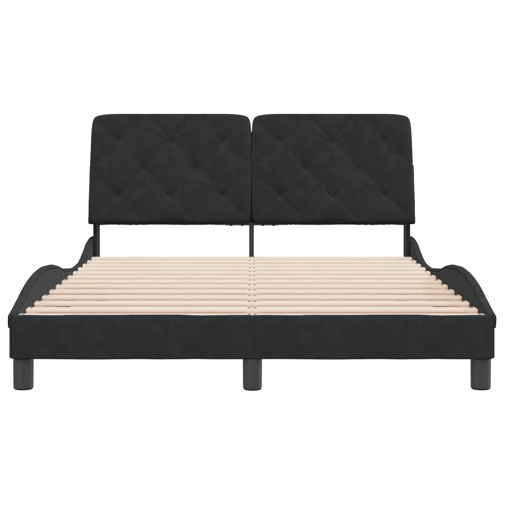 vidaXL Estructura de cama sin colchón terciopelo negro 120x200 cm