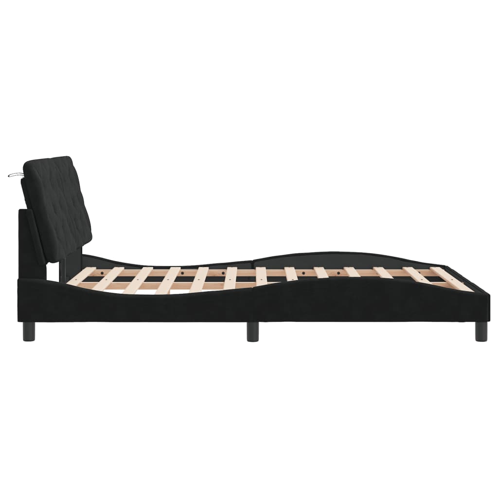 vidaXL Estructura de cama sin colchón terciopelo negro 120x200 cm