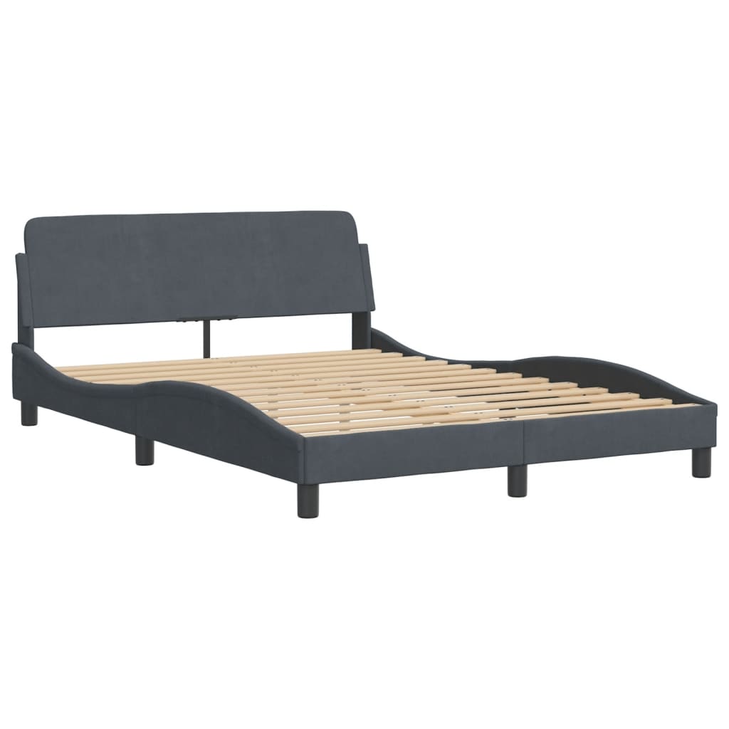 vidaXL Estructura de cama sin colchón terciopelo gris oscuro 140x200cm