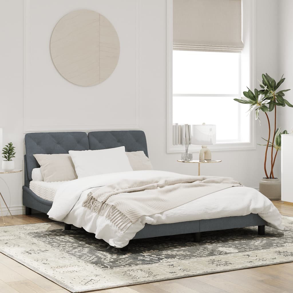 vidaXL Estructura de cama sin colchón terciopelo gris oscuro 160x200cm