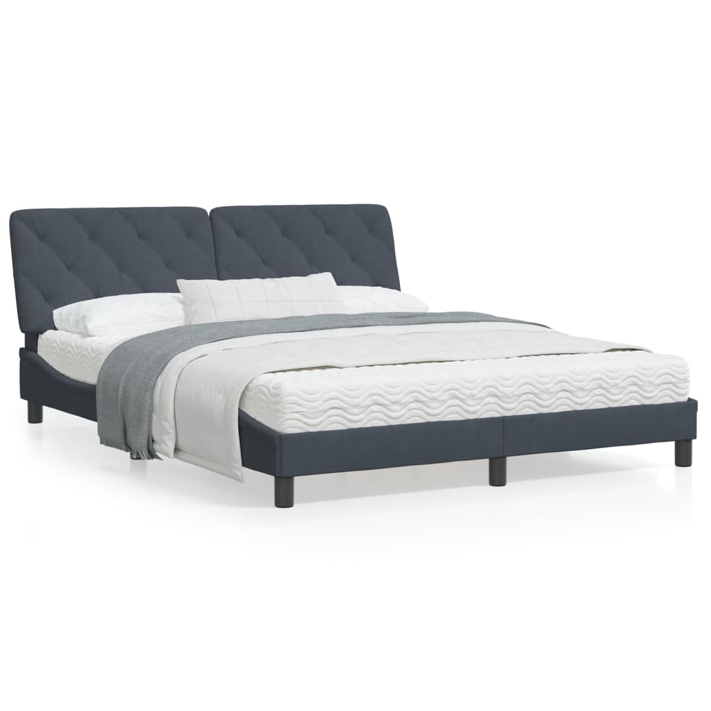 vidaXL Estructura de cama sin colchón terciopelo gris oscuro 160x200cm