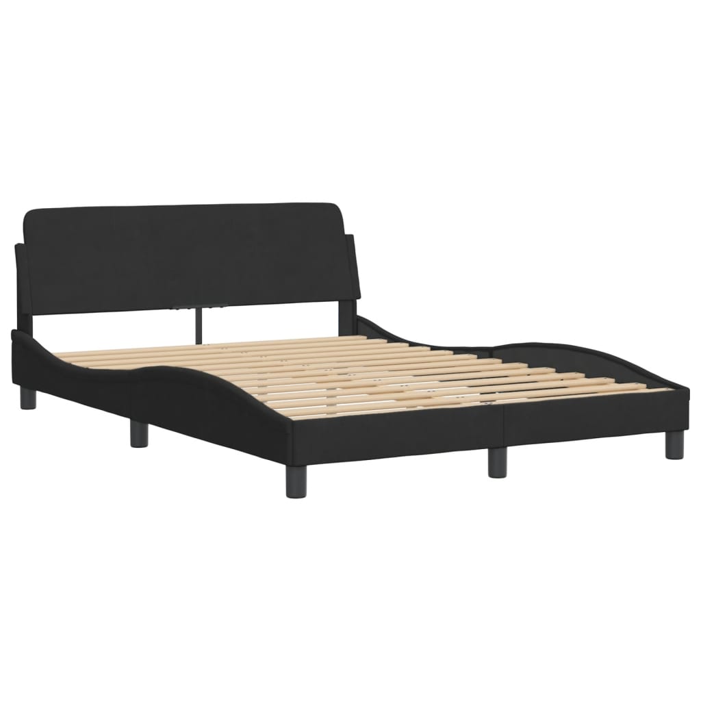 vidaXL Cama con colchón terciopelo negro 140x190 cm