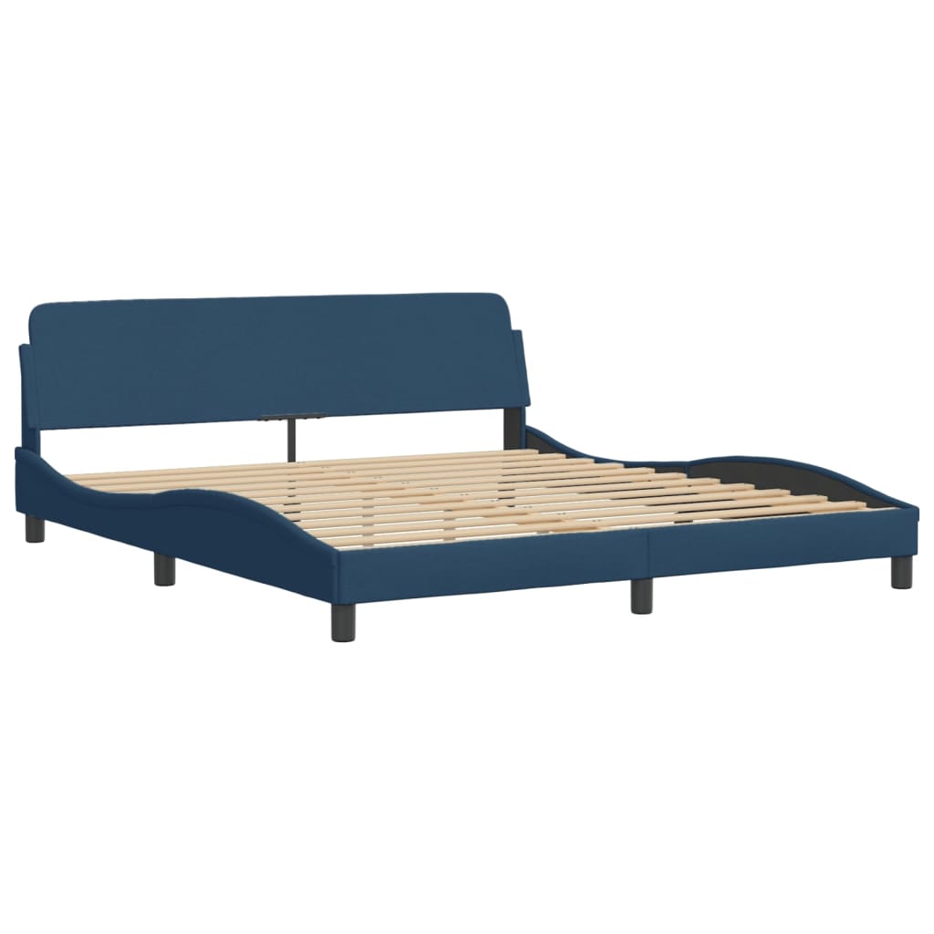 vidaXL Cama con colchón de tela azul 180x200 cm