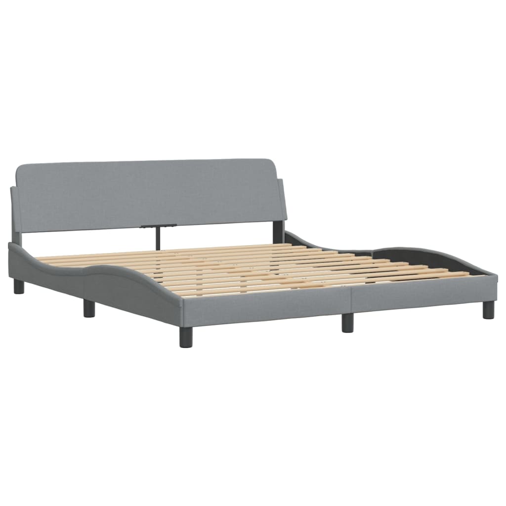 vidaXL Cama con colchón de tela gris claro 180x200 cm