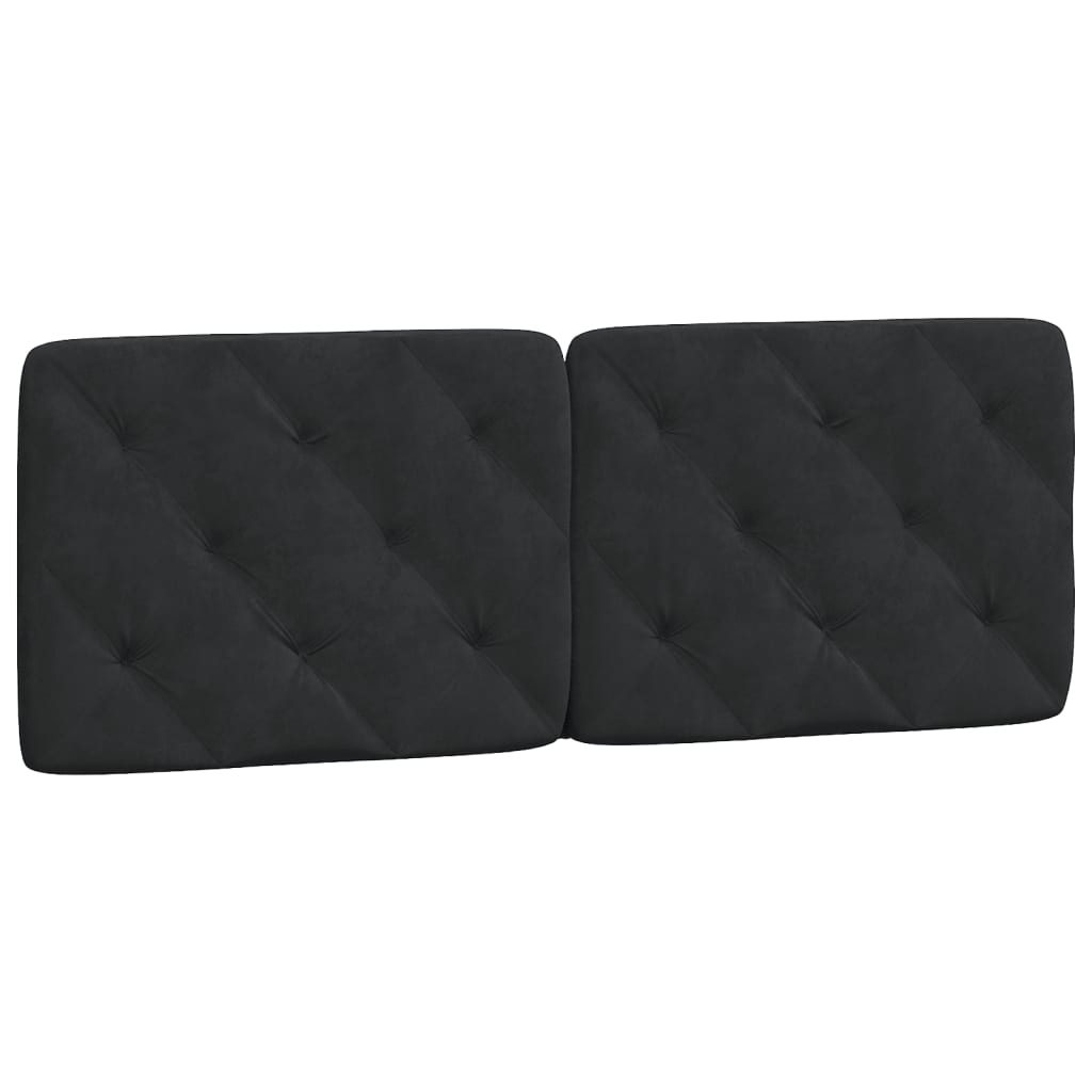 vidaXL Cama con colchón terciopelo negro 140x190 cm