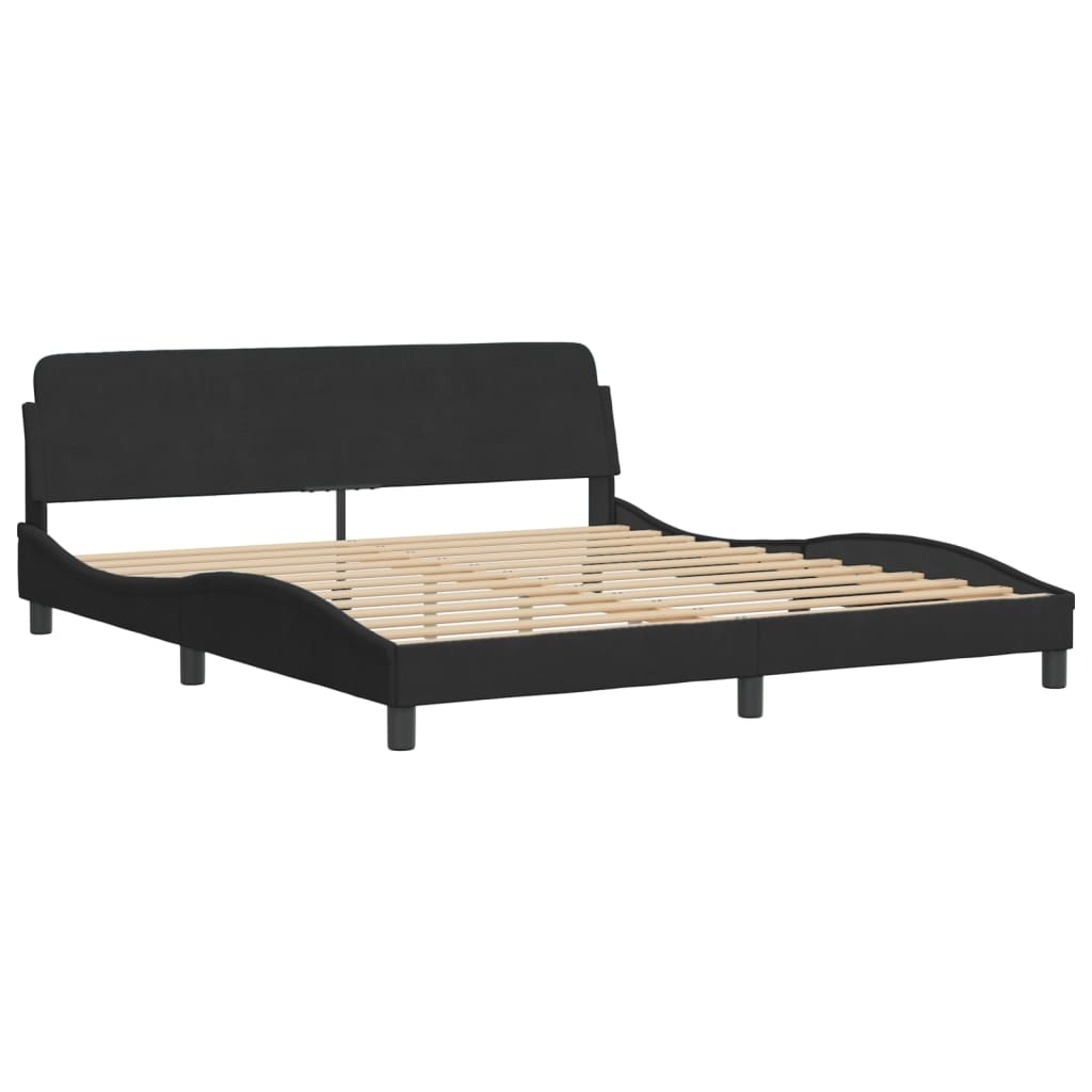 vidaXL Cama con colchón terciopelo negro 180x200 cm