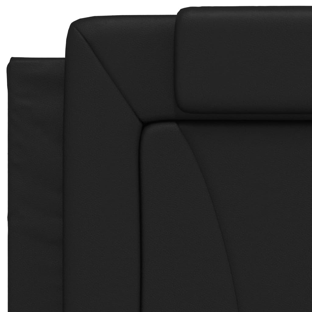 vidaXL Cama con colchón cuero sintético negro 90x200 cm