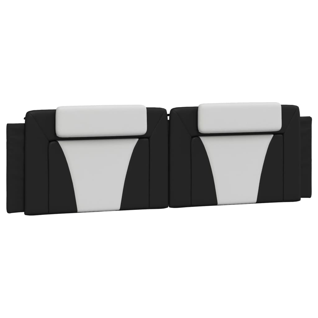 vidaXL Cama con colchón cuero sintético negro y blanco 180x200 cm