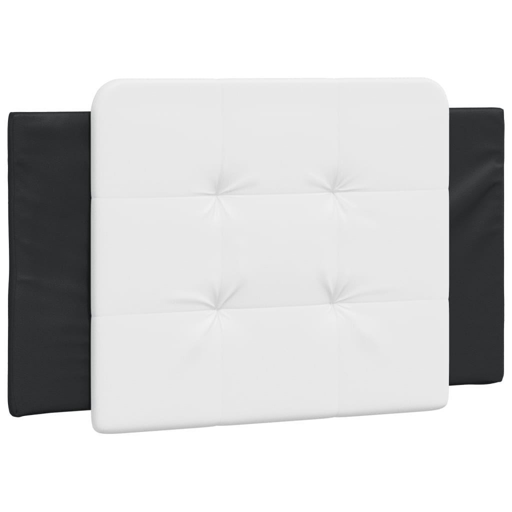 vidaXL Cama con colchón cuero sintético negro y blanco 80x200 cm