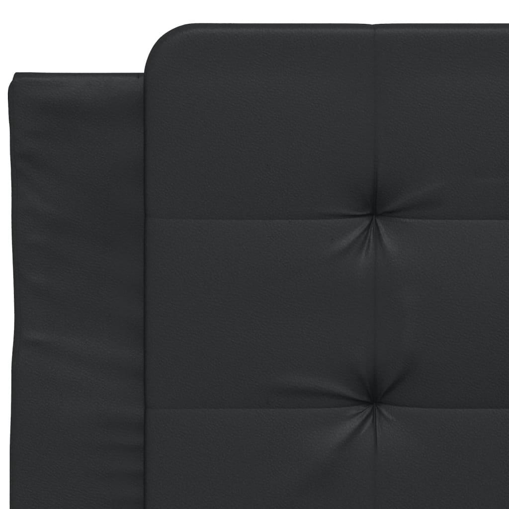 vidaXL Cama con colchón cuero sintético negro 90x190 cm