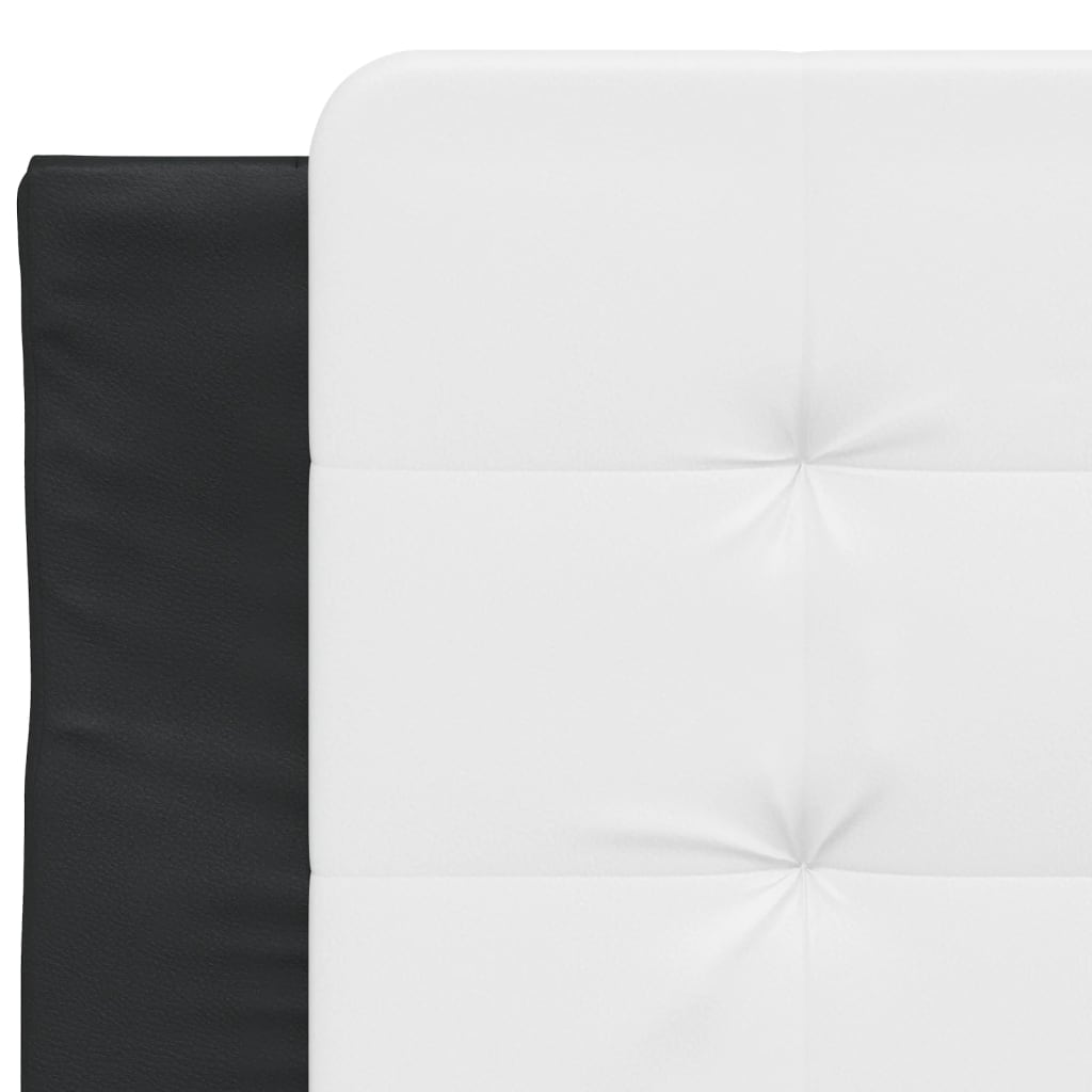 vidaXL Cama con colchón cuero sintético negro y blanco 90x200 cm