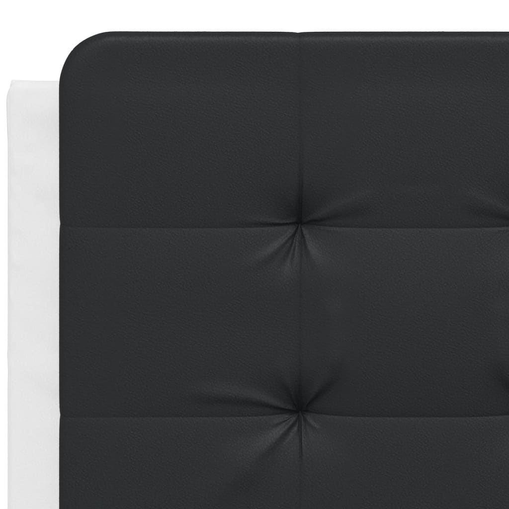 vidaXL Cama con colchón cuero sintético blanco y negro 140x190 cm