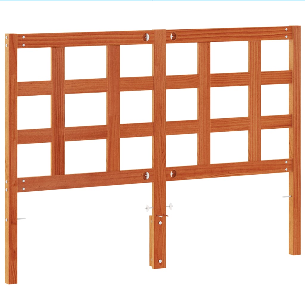 vidaXL Cabecero de cama madera maciza de pino marrón cera 135 cm