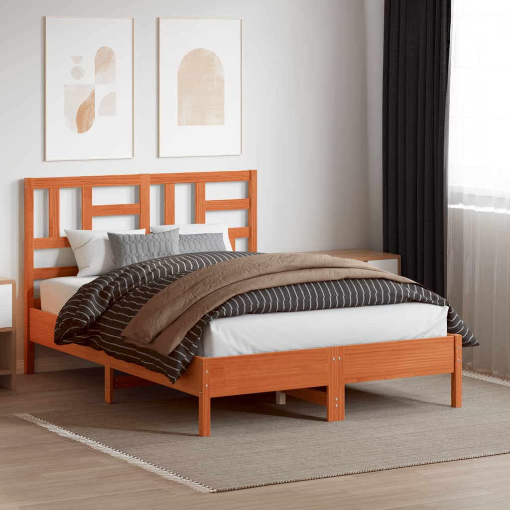 vidaXL Cabecero de cama madera maciza de pino marrón cera 180 cm