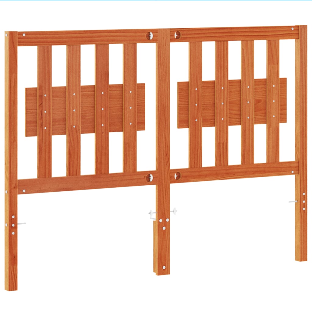 vidaXL Cabecero de cama madera maciza de pino marrón cera 135 cm