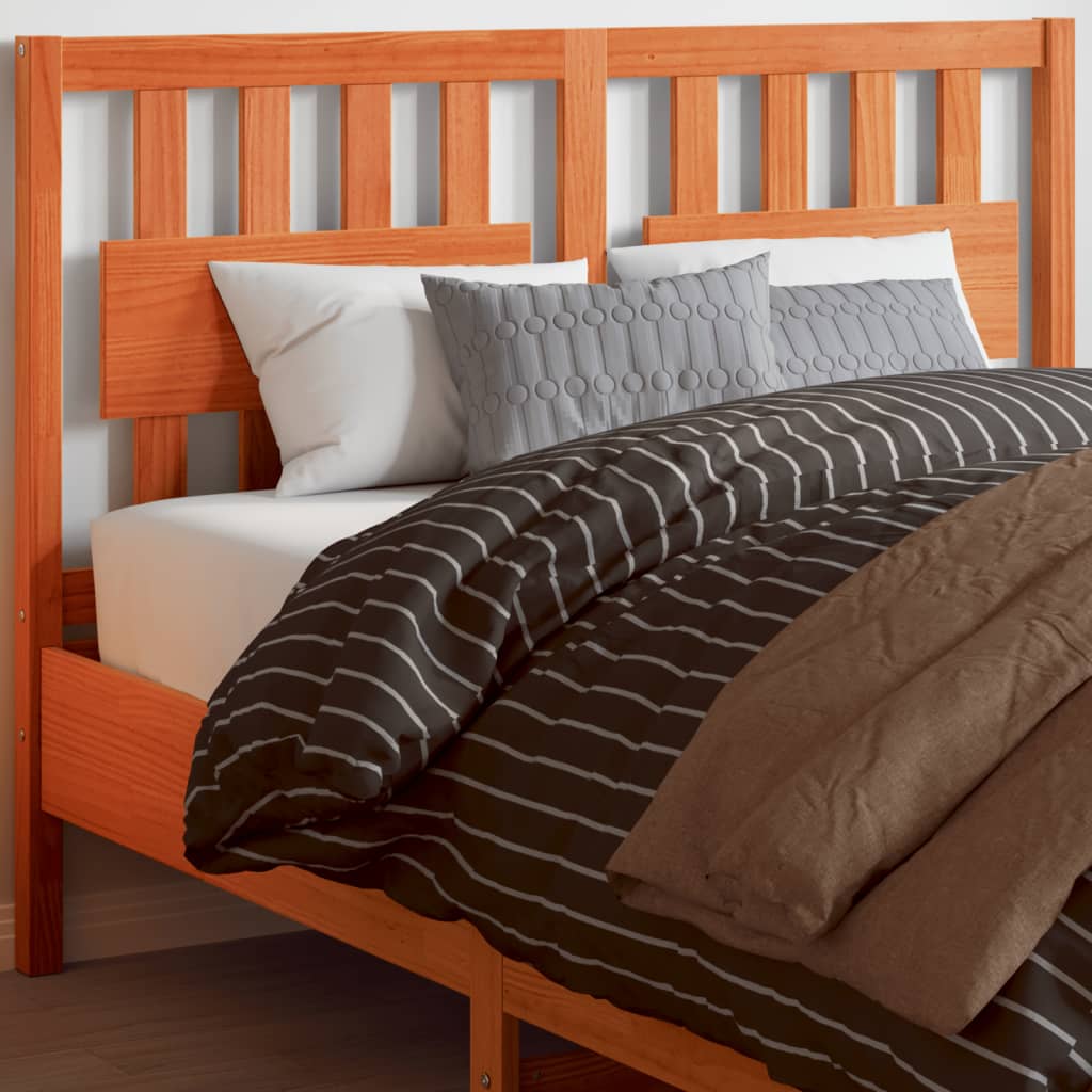 vidaXL Cabecero de cama madera maciza de pino marrón cera 135 cm