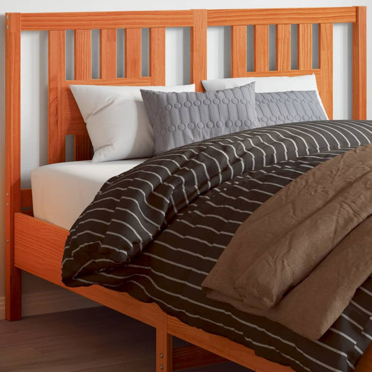 vidaXL Cabecero de cama madera maciza de pino marrón cera 140 cm