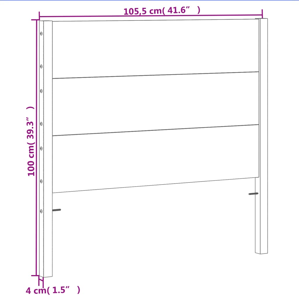 vidaXL Cabecero de cama madera maciza de pino marrón cera 100 cm