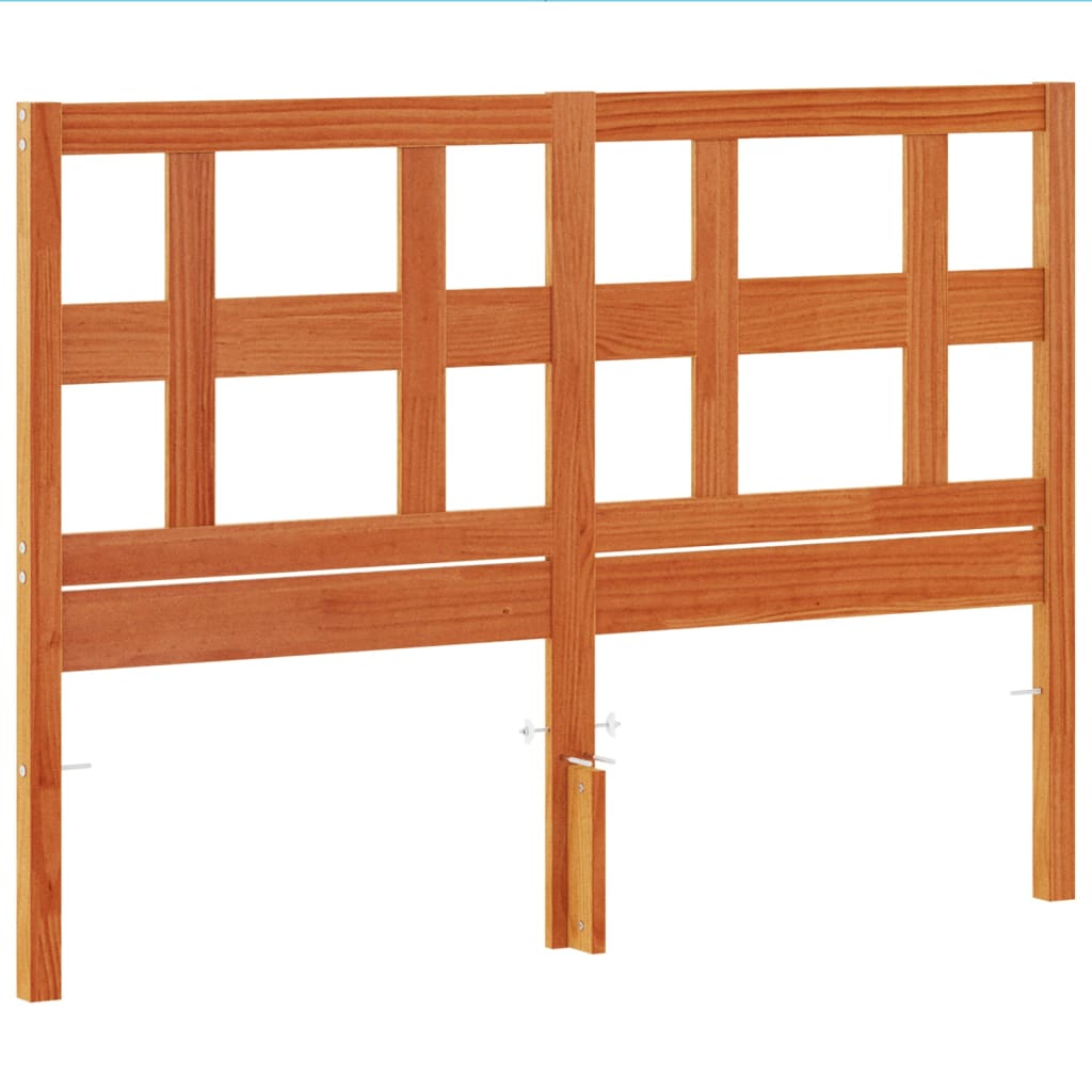 vidaXL Cabecero de cama madera maciza de pino marrón cera 135 cm