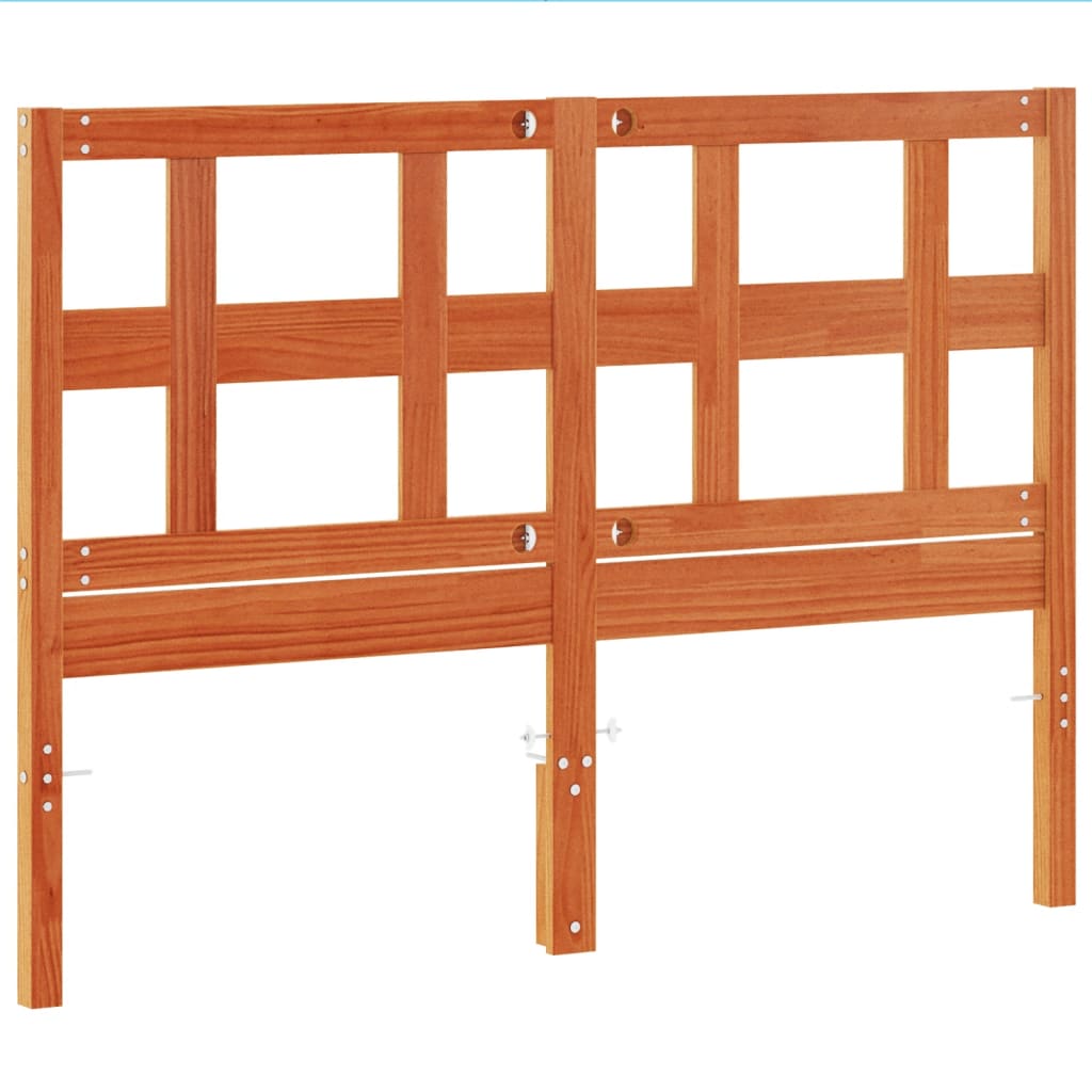 vidaXL Cabecero de cama madera maciza de pino marrón cera 135 cm