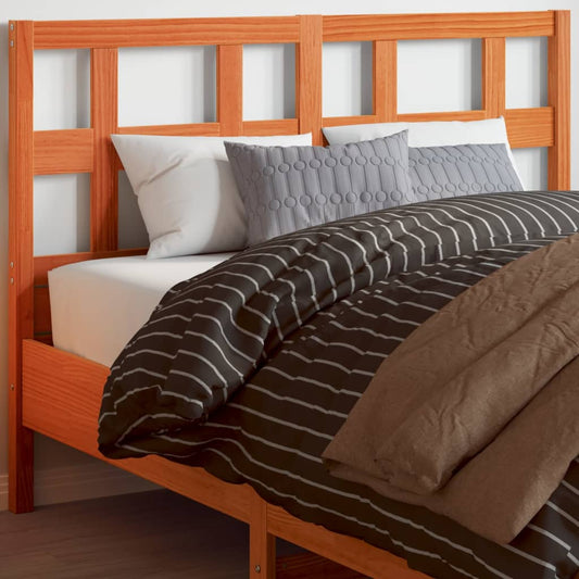 vidaXL Cabecero de cama madera maciza de pino marrón cera 135 cm